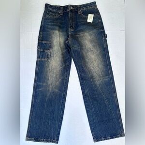 Guess Men's Dark Blue Carpenter Relaxed Jeans